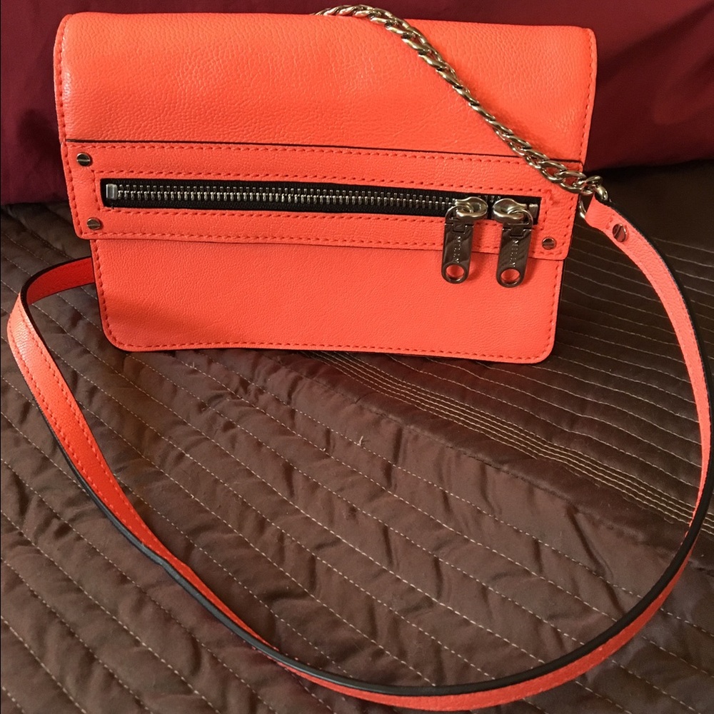 Milly Orange Leather Crossbody Bag - Picture 3 of 4